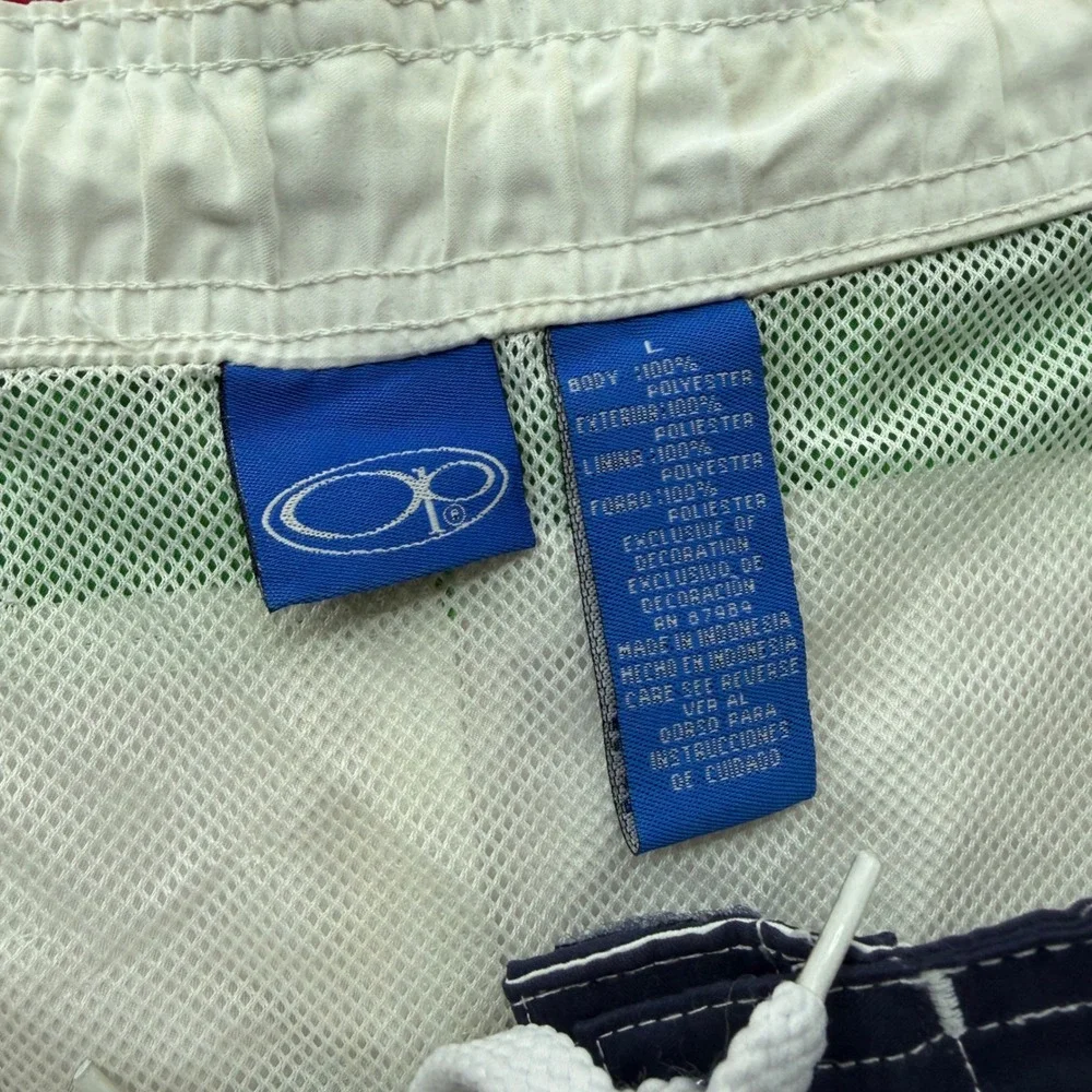 Vintage Y2K SURF OP Sport Mens Board Shorts Navy Blue Green Colorblock‎ Trunks L